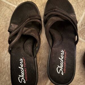 Skechers Women's Black Memory Foam Sandals
